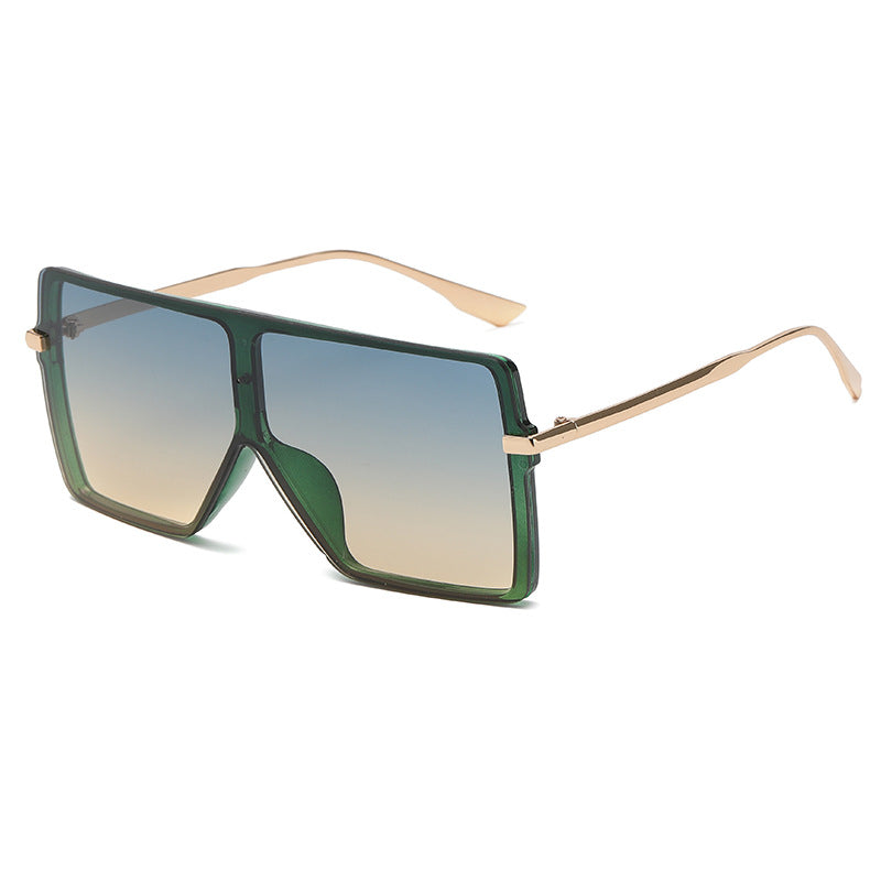New Fashion One-Piece Square Sunglasses Women's Trendy Gradient Sunglasses Ins Style Trendy Sunglasses Men