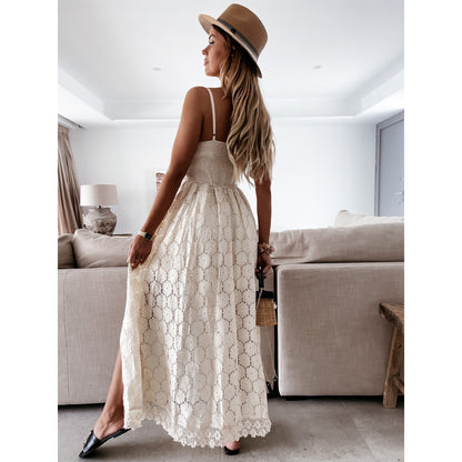 Sexy Strap Splicing Casual Jumpsuit INS Home Vacation Hollow-out Jumpsuit