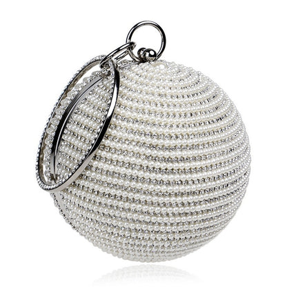 Ball Diamond Tassel Women Party Metal Crystal Clutches Evening  Wedding Bag Bridal Shoulder Handbag Wristlets Clutch