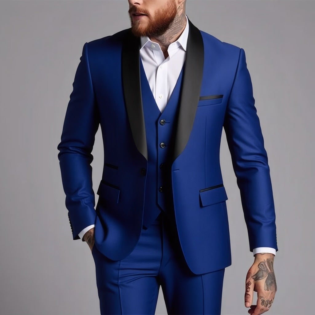 Men's Business Suit Three-Piece Set Double Vent Tuxedo Set