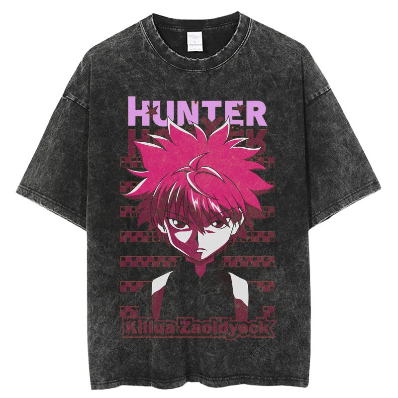Summer New Fullmetal Alchemist Anime Print T-Shirt Summer Cotton Washed Top Retro Vintage Short Sleeve