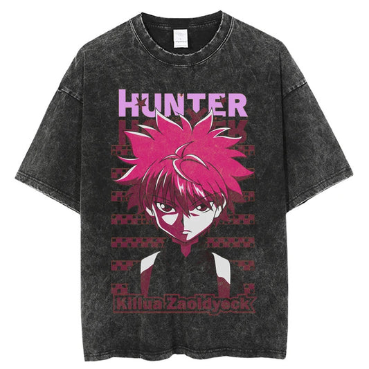 Summer New Fullmetal Alchemist Anime Print T-Shirt Summer Cotton Washed Top Retro Vintage Short Sleeve