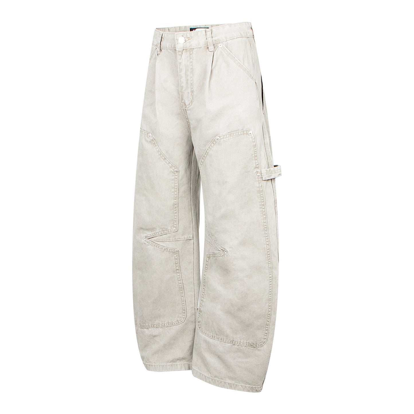 Vintage gedeconstrueerde cargo broek met scherpe randen unisex