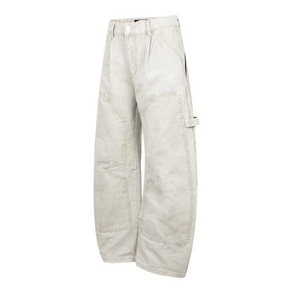 Vintage gedeconstrueerde cargo broek met scherpe randen unisex