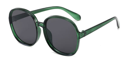 New Round Frame Sunglasses Women Retro Brand Designer Brown Black Oversized Lady Sun Glasses Female Fashion Outdoor Driving