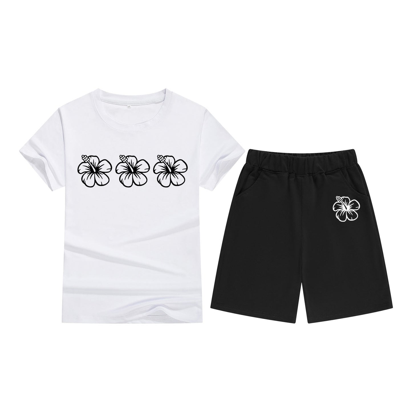 Meisjes katoenen T-shirt met korte mouwen en shorts