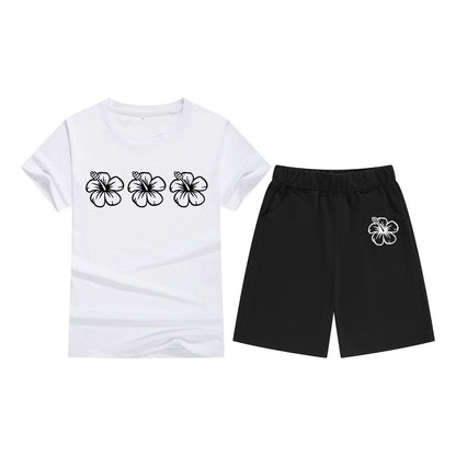 Meisjes katoenen T-shirt met korte mouwen en shorts