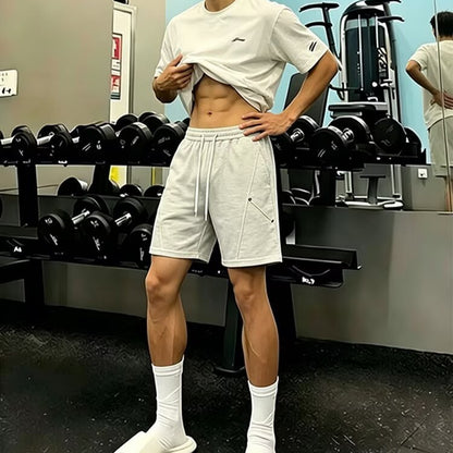 Cleanfit Deconstructed Patchwork Rivet Shorts for Men