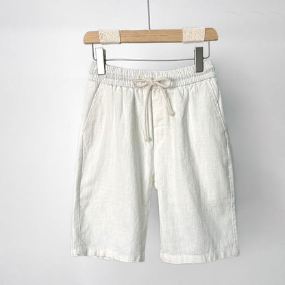 Cotton Linen Shorts Men's Summer Linen Five-Quarter Pants Men's Beach Pants Loose Casual Large Shorts
