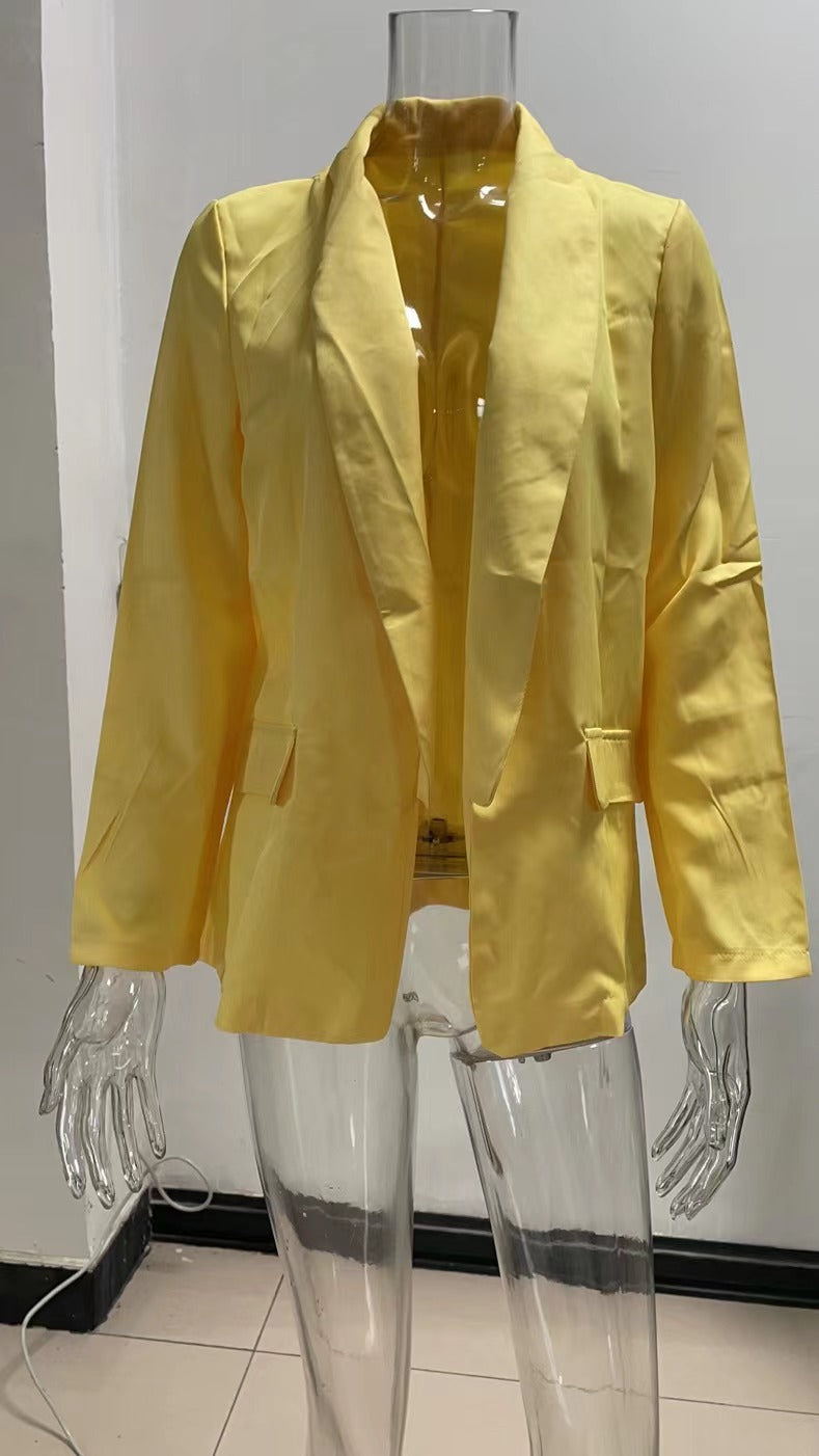 OL Style Fitted Blazer Coat for Women Autumn/Winter Fashion Professional Office Wear Slim Fit Casual Workwear