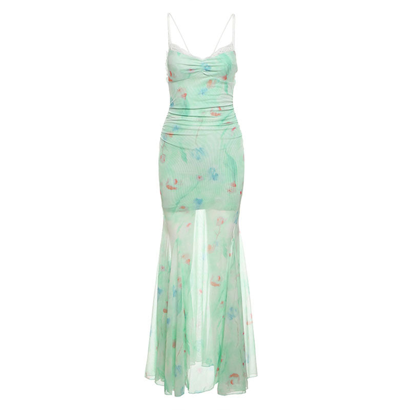 Elegant and sophisticated slimming waist slimming sleeveless dress