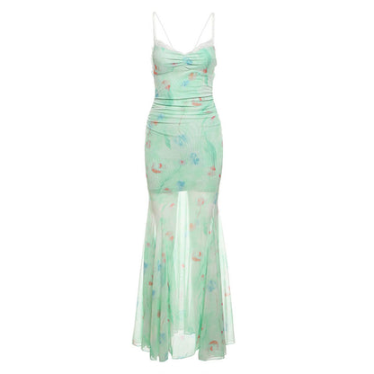 Elegant and sophisticated slimming waist slimming sleeveless dress