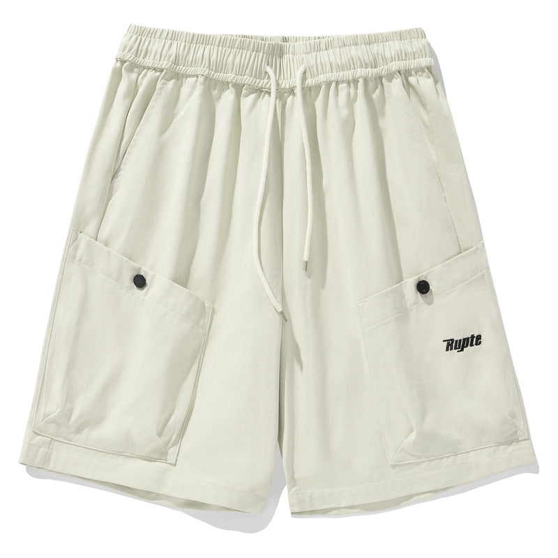 Large Pocket Work Shorts Men's Summer Letter Embroidery Design