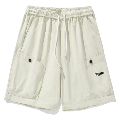 Large Pocket Work Shorts Men's Summer Letter Embroidery Design