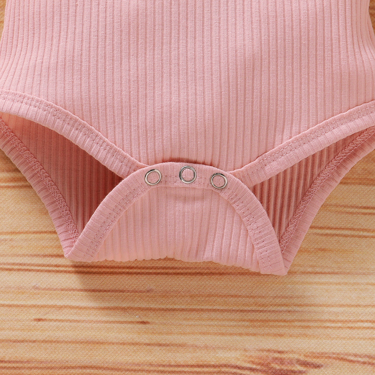 Peuter/baby meisjes gestreepte outfit met romper shortje en hoofdband