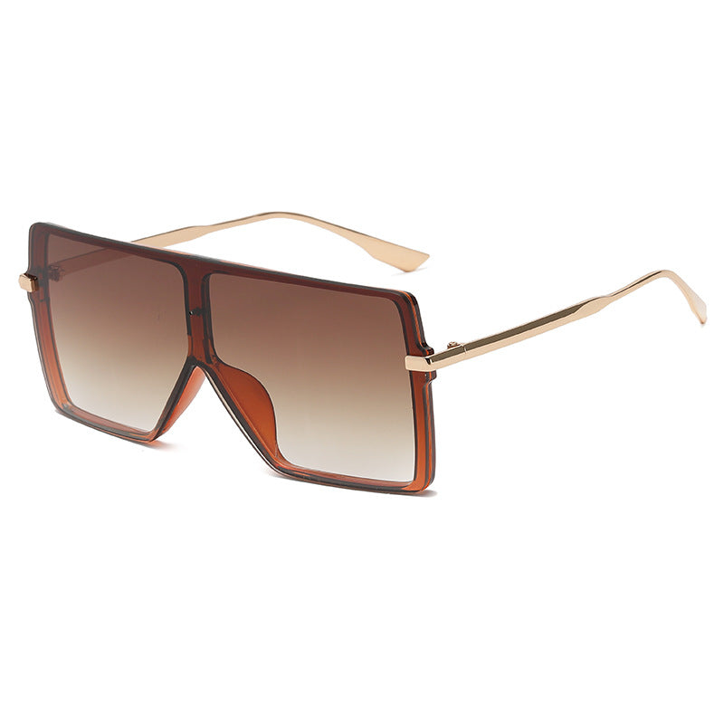 New Fashion One-Piece Square Sunglasses Women's Trendy Gradient Sunglasses Ins Style Trendy Sunglasses Men