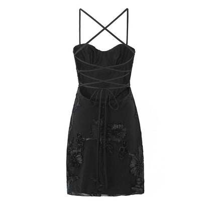 Elegant Classic 3D Flower Corset Dress with Steel Boning Women's Dress