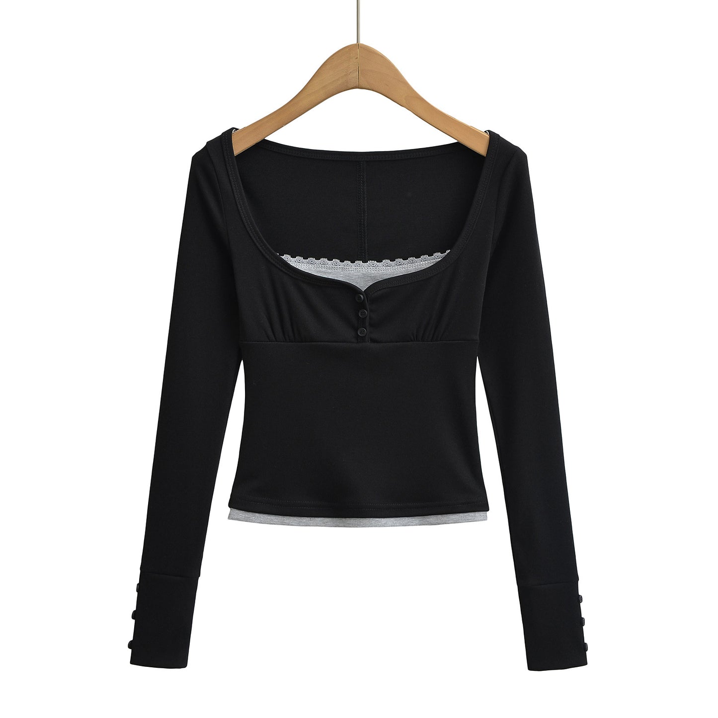 Lace lace slim fit top