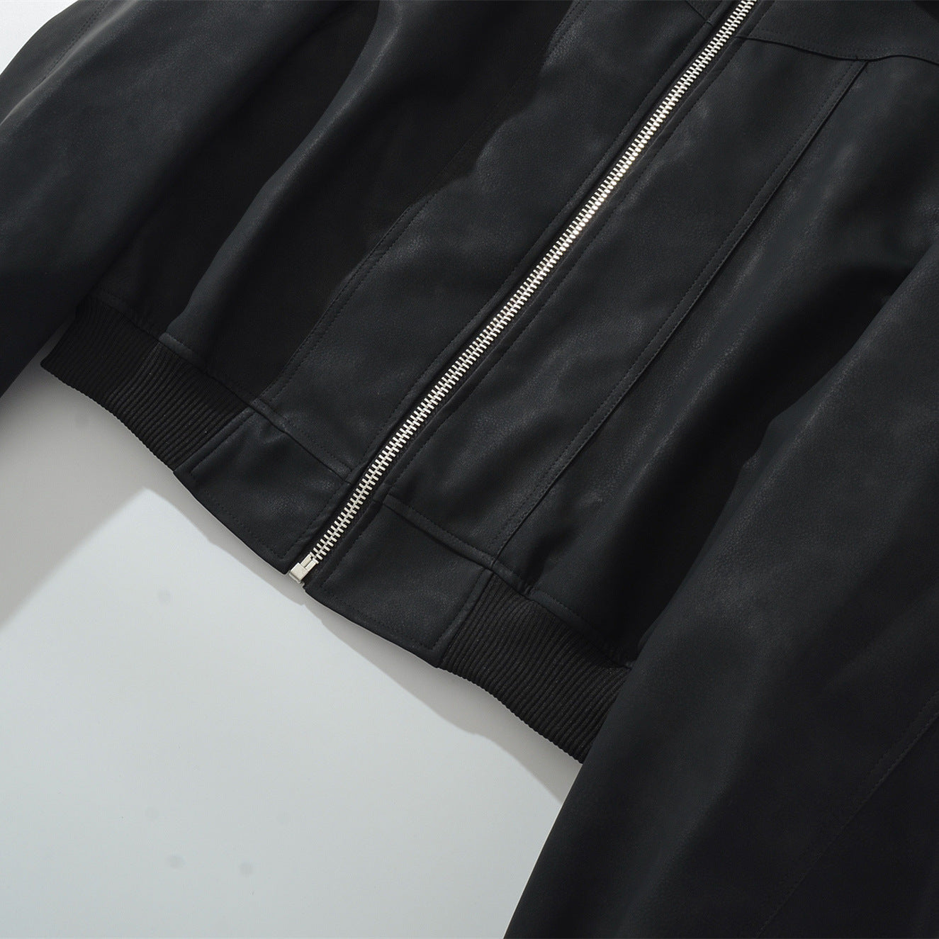 Street leisure bomber leather jacket
