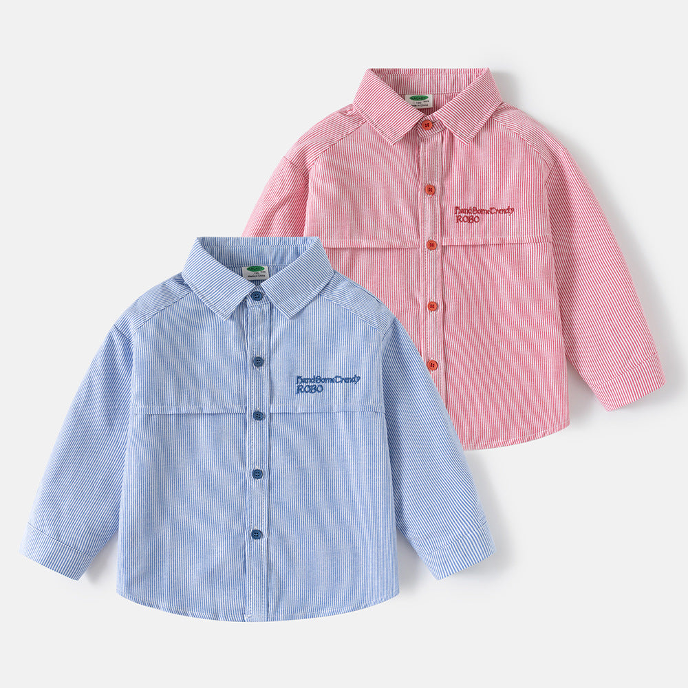 Gestreepte shirt met lange mouwen voor jongens