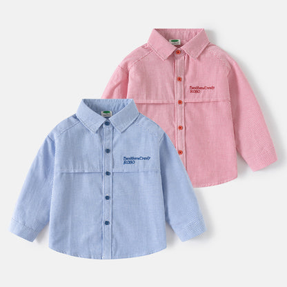 Gestreepte shirt met lange mouwen voor jongens