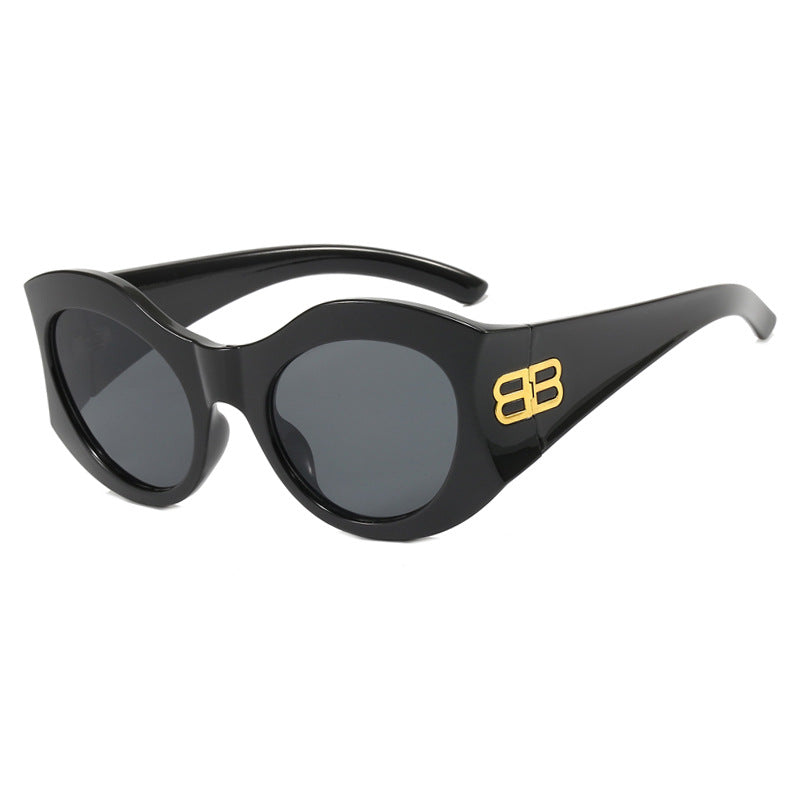 Grote montuur letter B high-end modeshow zonnebril unisex