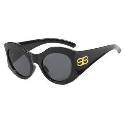 Grote montuur letter B high-end modeshow zonnebril unisex