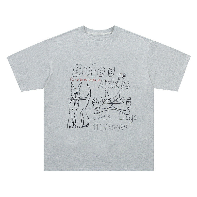 Short Sleeve T-Shirt Three-Quarter Sleeve Summer Streetwear