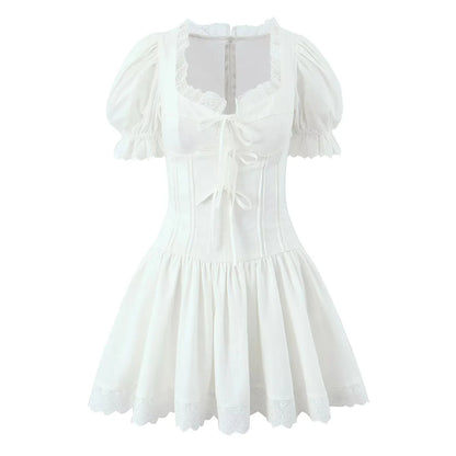 Lace lace bow dress
