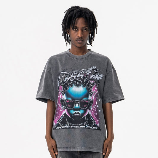 Heren T-shirt met korte mouwen en print