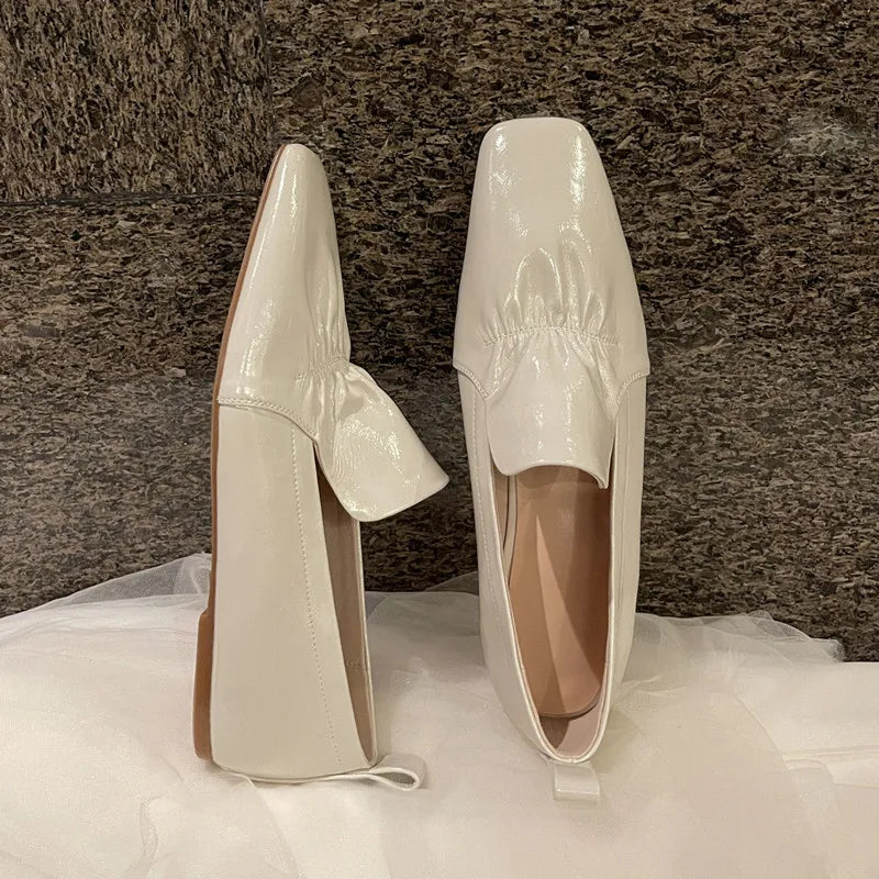 Loafers met vierkante neus van rundleer