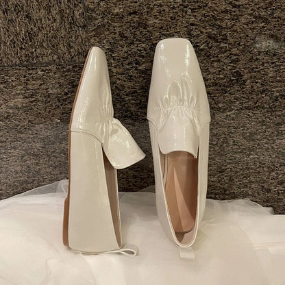 Loafers met vierkante neus van rundleer