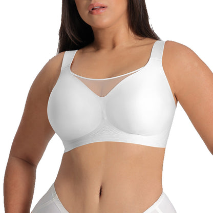 Plus Size Women's Bra with Large Cup Gathered, Breathable Mesh Customization