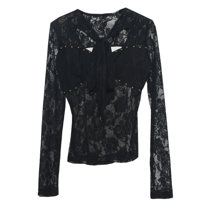 Hollow out long sleeved top