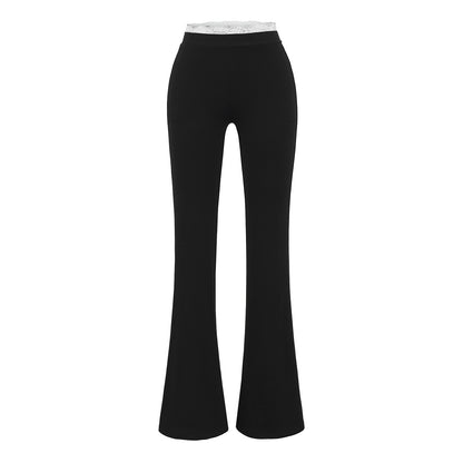 Lace lace low waisted flared pants