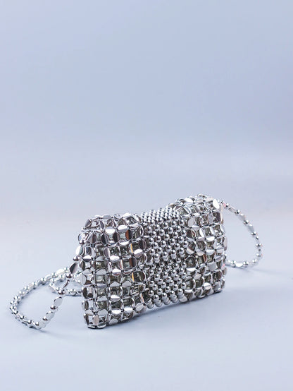 Handgemaakte kralentas met lange ketting