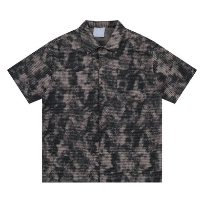Loose Printed Shirt Men's Retro Casual Simple Handsome Trendy