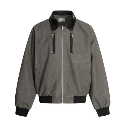 Loose PU leather jacket