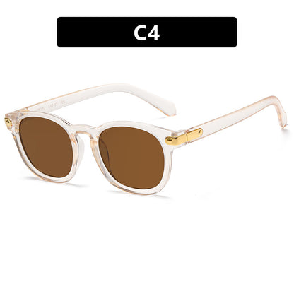 Retro round frame sunglasses for men, new ins sunscreen street photography, personalized and fashionable sunglasses
