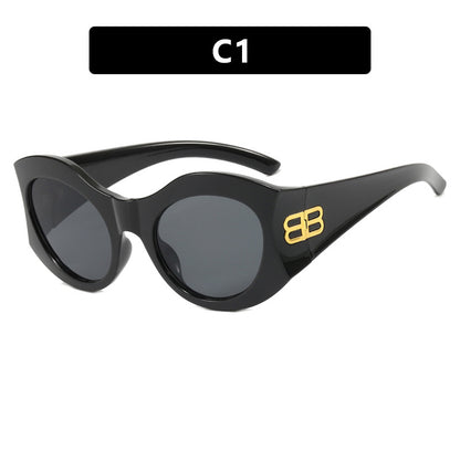Grote montuur letter B high-end modeshow zonnebril unisex