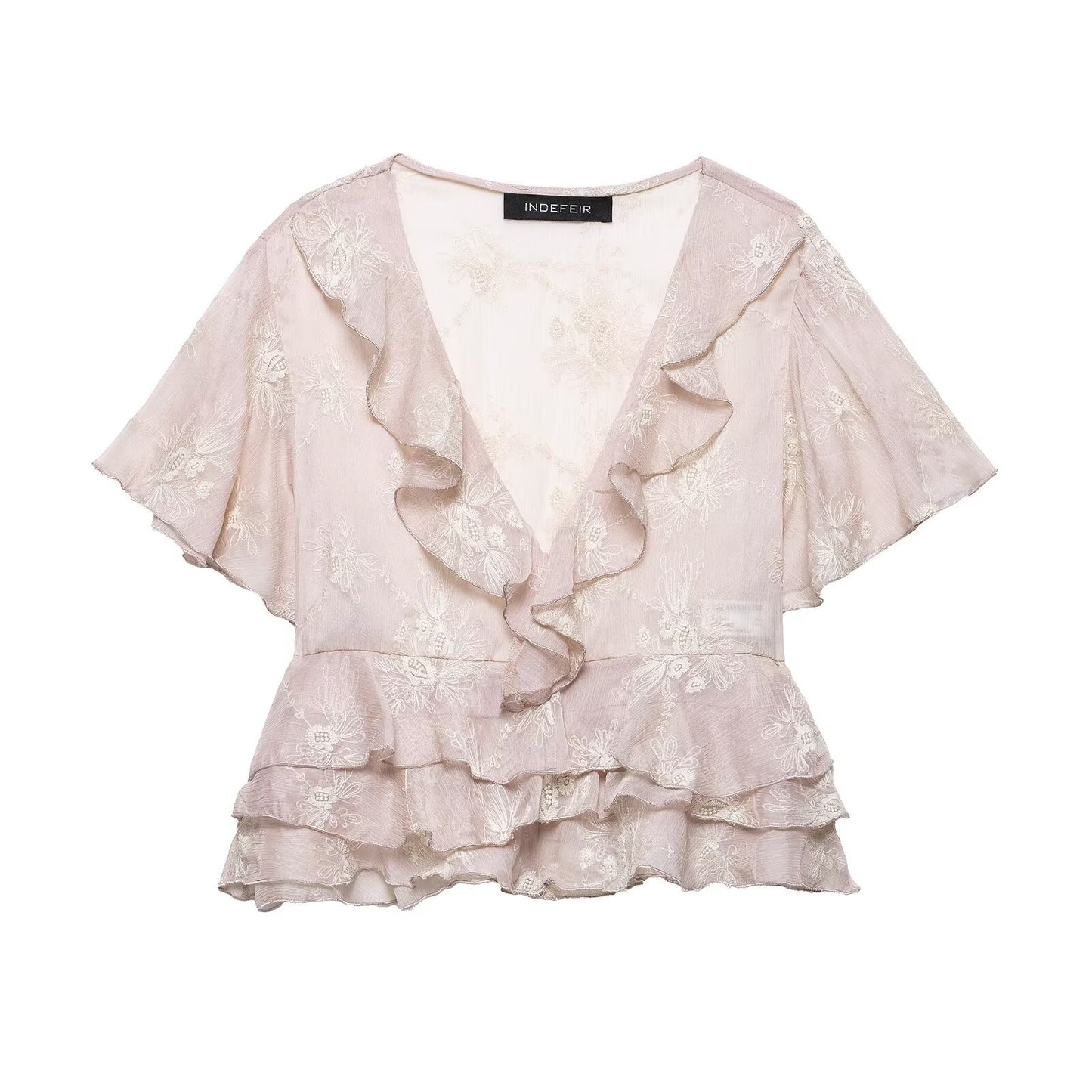 Women's Layered Decorative Embroidered Top