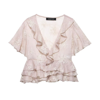Women's Layered Decorative Embroidered Top