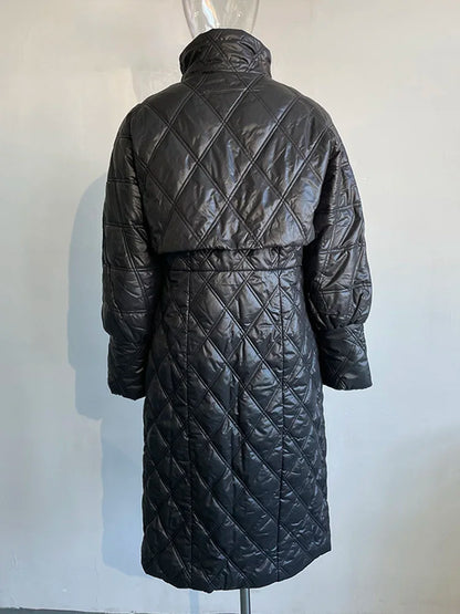 Solid Two Piece Sets For Women Stand Collar Lantern Sleeve Parka O Neck Sleeveless High Waist Dress Chic Set Female