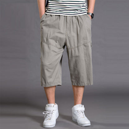 Men's shorts loose summer casual cropped pants thin workwear and mid length pants