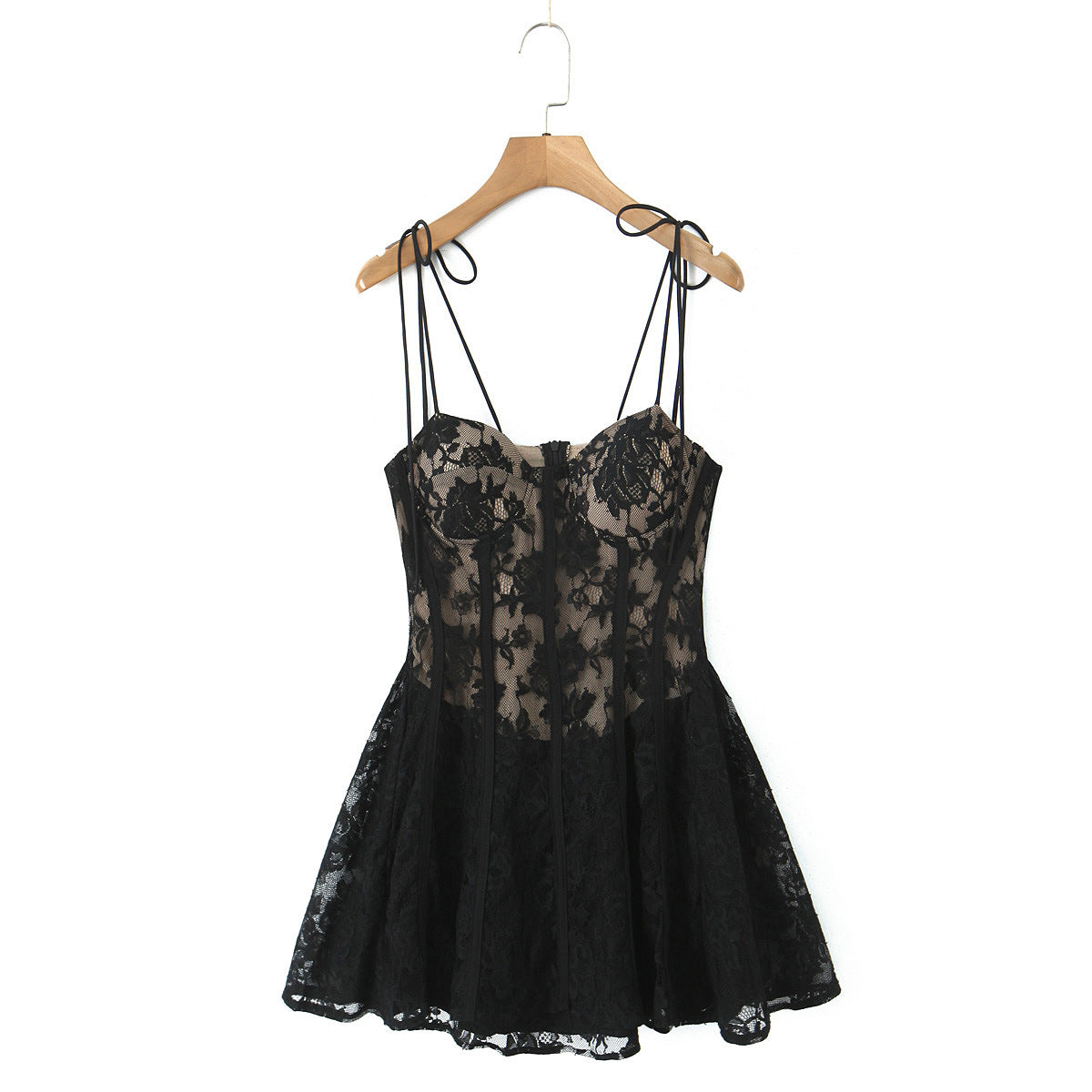 Lace patchwork camisole skirt