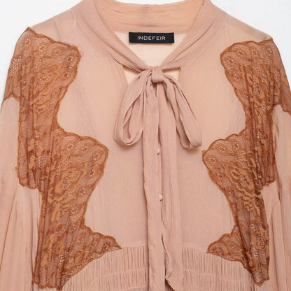 Bow stitch lace dress