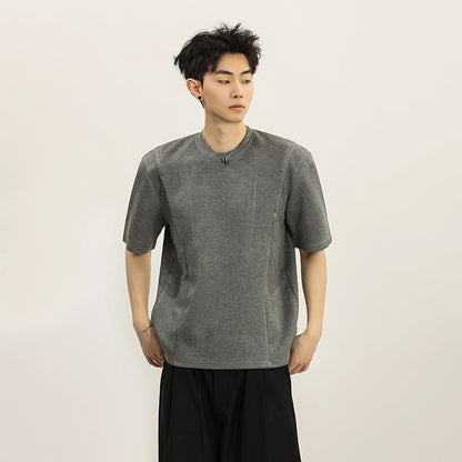 Casual short sleeved T-shirt men's and women's summer rivet top