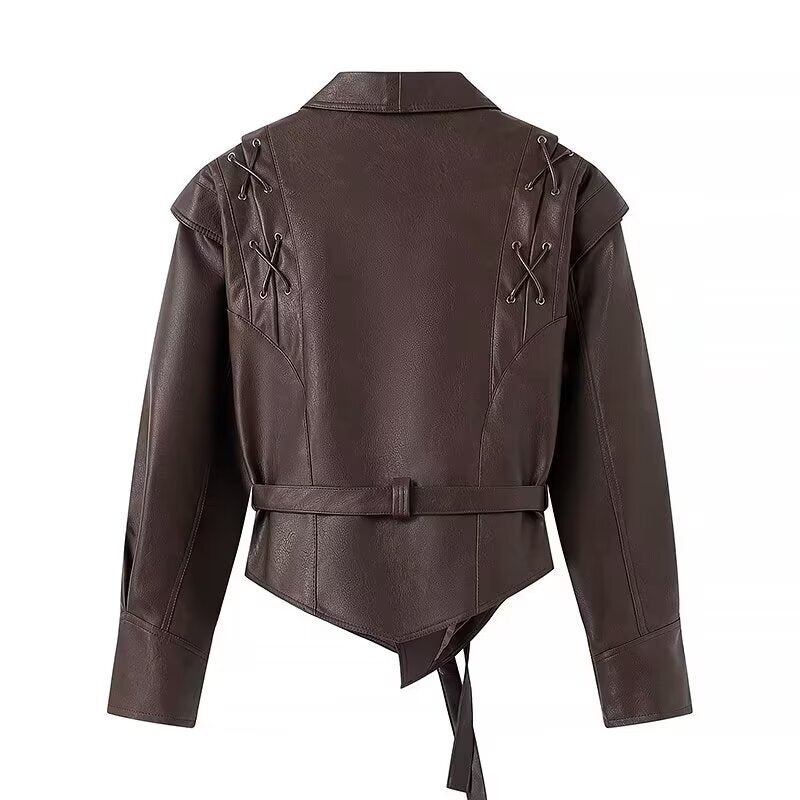 Coffee brown leather jacket