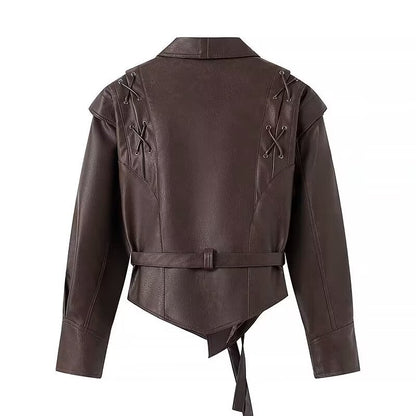 Coffee brown leather jacket