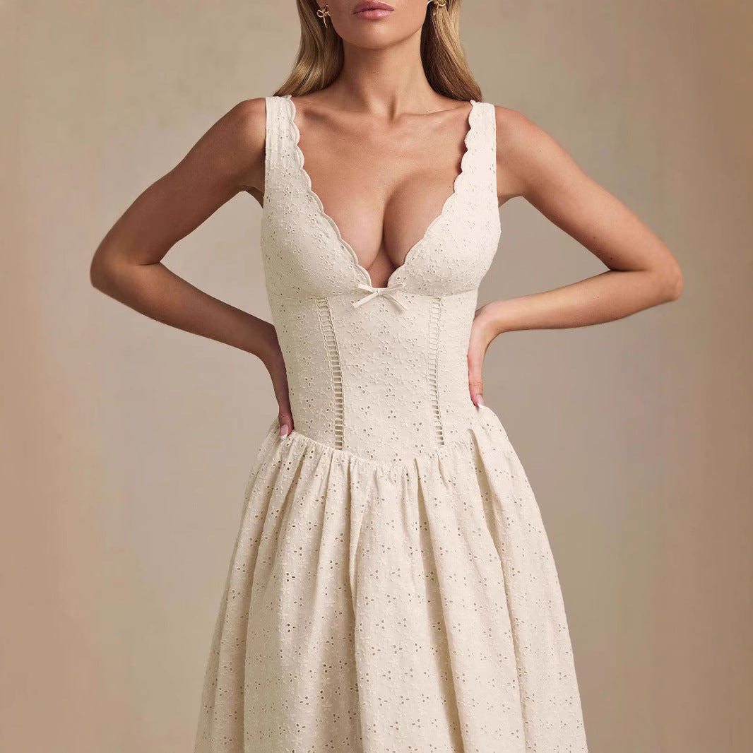 Heavy Work Sexy Fitted Strapless Dress Elegant Retro